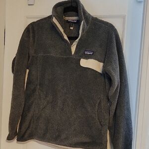 Patagonia Button-up Pullover in Gray and Cream